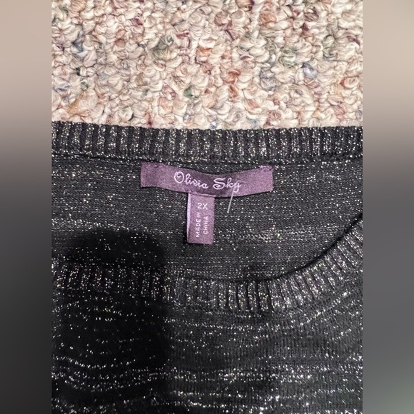 Olivia Sky Black and Silver sweater size 2X - Picture 6 of 8